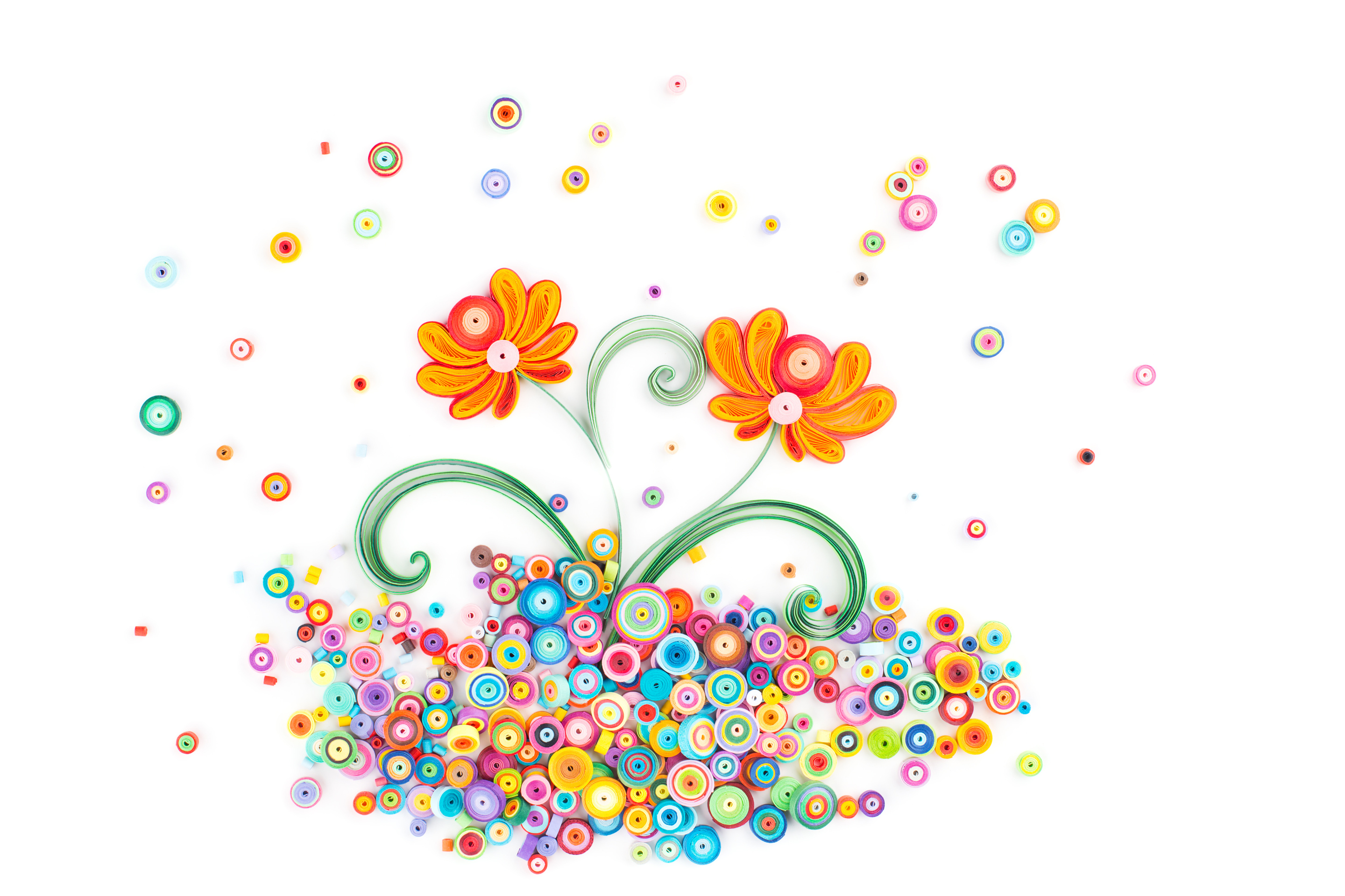 Paper quilling,colorful paper flowers