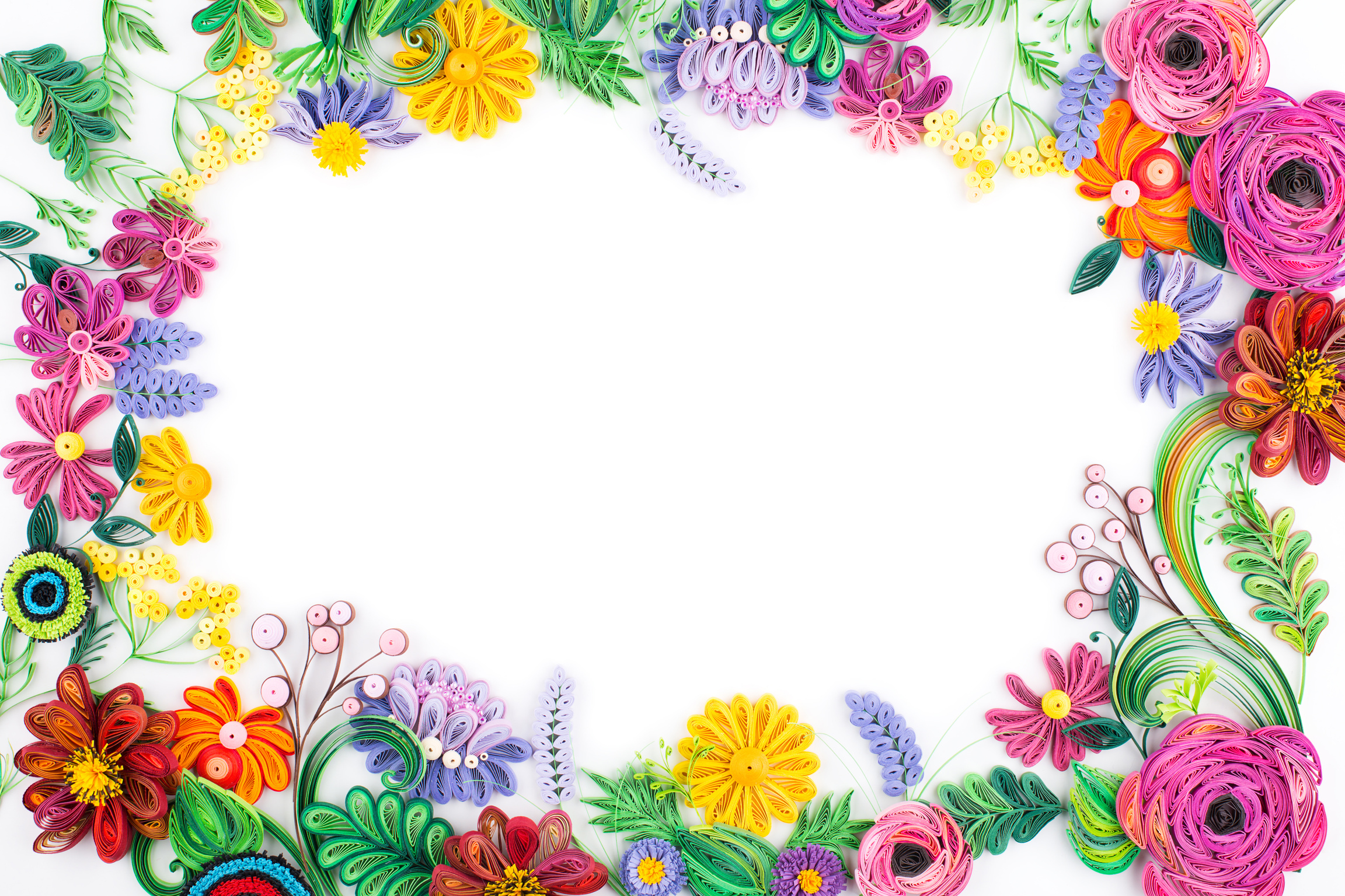Paper quilling,colorful paper flowers